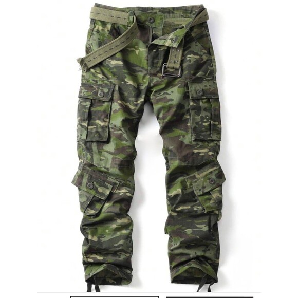 Men's 8 pocket Camo Cargo Work Pants Ripstop Lightweight  Military BDU  SZ 42 - Picture 1 of 6